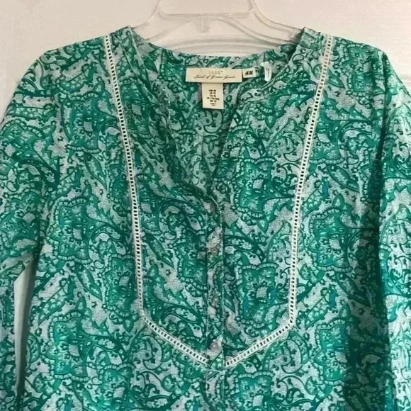 H&M green paisley  dress. Spring/ summer season start. 100% cotton - Picture 2 of 3